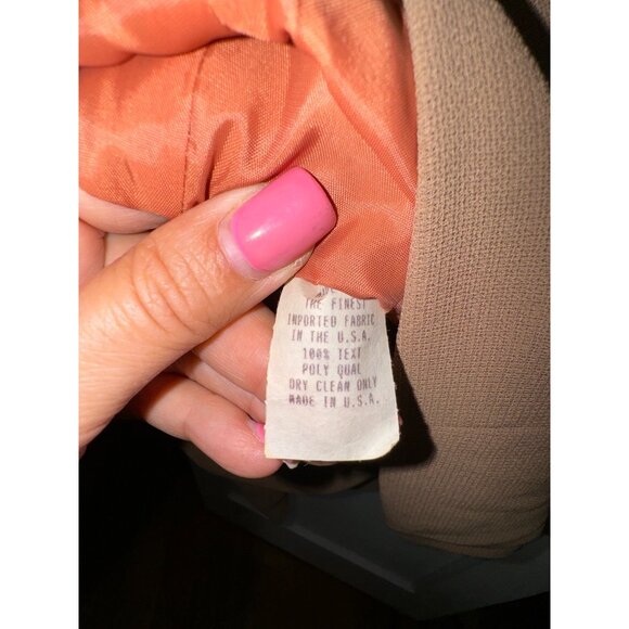 Vintage Ice Cube By Michael Blazer Suit Jacket Size 4 Camel Brown Classic Office - Picture 5 of 6